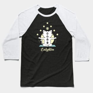 Enlighten Cat Doing Meditations Baseball T-Shirt